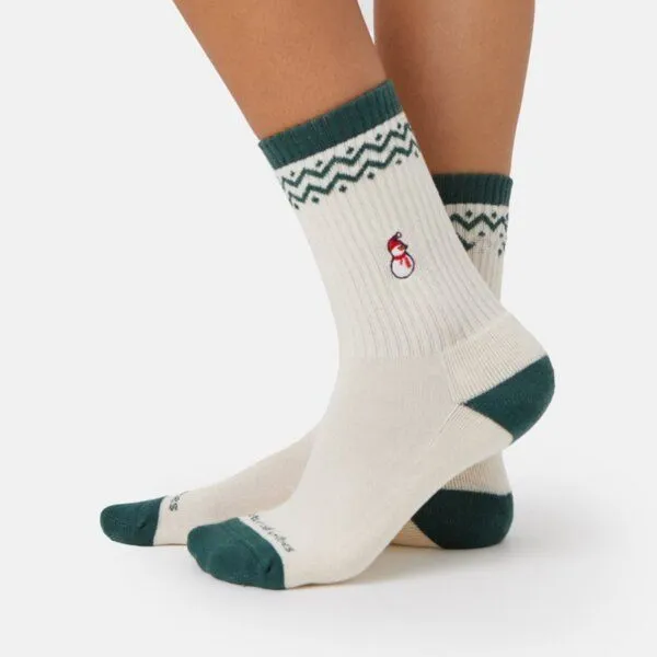 Natural Vibes Natural Vibes Snowball Schneemann Bio GOTS | Tennissocken | Herren Damen Socken | Weihnachten – Produktbild 3 von 3