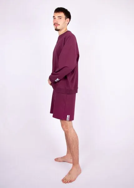 ÆVRIL ÆVRIL Unisex Sweatshirt // Aubergine Red // Bio-Baumwolle – Produktbild 3 von 4