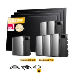 EcoFlow EcoFlow Stream Ultra X, All-in-One Speicher für Balkonkraftwerke, mit 4 x 480Wp Sunpro BC Bifazial Full Black Solarmodul, by Powerness - Stream Ultra X + 5 x Stream AC Pro | 13440Wh / ohne Zubehör / Selbstabholung – Produktbild 1 von 1