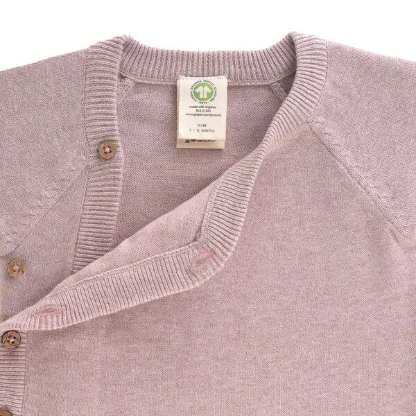Lässig Lässig Baby Pullover - Kimono GOTS, Knitted Garden Explorer traumhaft weich, Light pink, – Produktbild 2 von 3