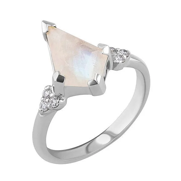 Eppi Eppi Einzigartiger Ring mit einem Mondstein Kettil, Weiss, – Produktbild 1 von 4