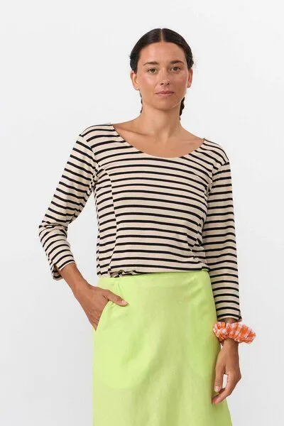 SUITE13LAB Suite13lab 3/4-Arm-T-Shirt BONAO gestreift, Schwarz, – Produktbild 1 von 4