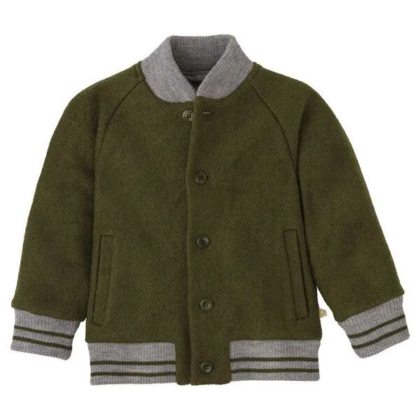 Disana Disana Kleinkinder Walk-College-Jacke kbT-Merino Schurwolle, Olive, – Produktbild 1 von 3