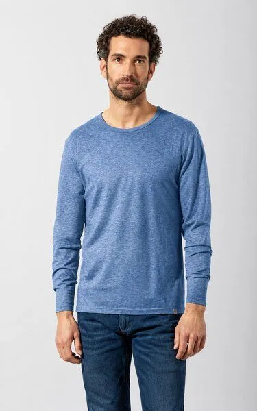 HempAge Hempage Herren Langarmshirt mit Yakwolle/Hanf/Bio-Baumwolle, Blueberry (blau), – Produktbild 2 von 4