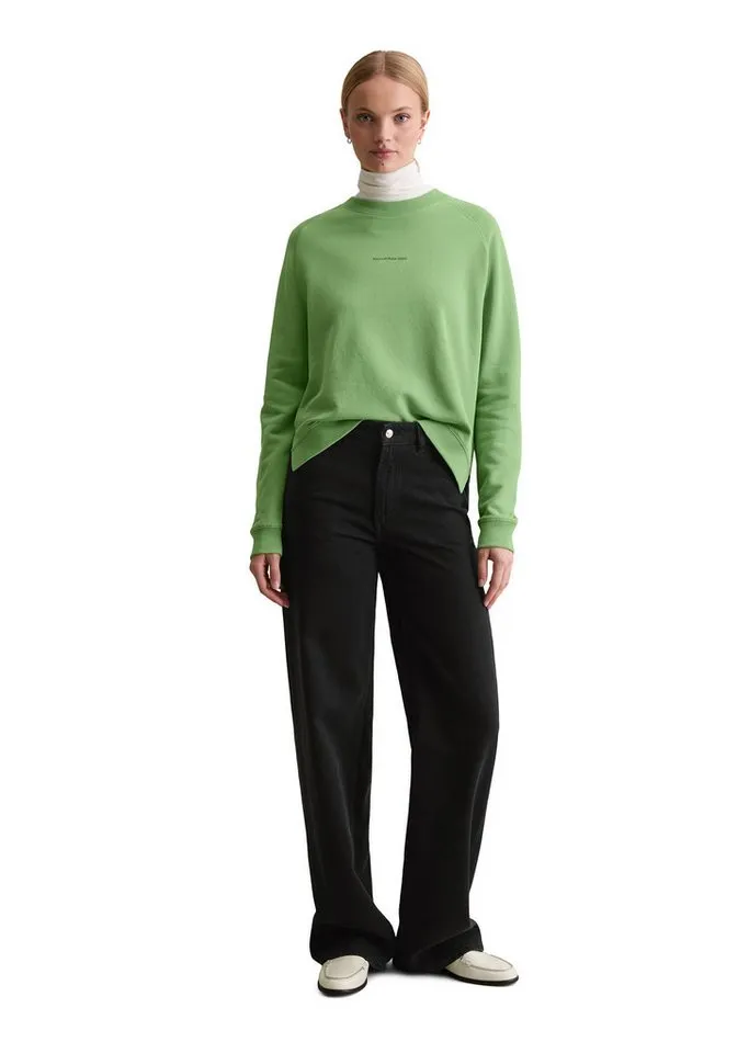 Marc O'Polo DENIM Sweatshirt relaxed fit, aus Organic Cotton, mit Schlitzen an der Seitennaht, Lila, – Produktbild 4 von 5