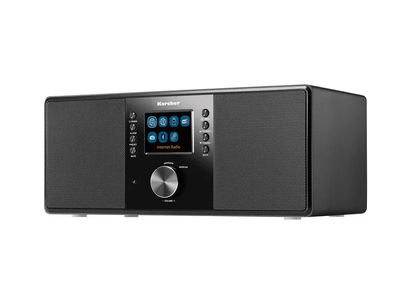 Karcher Karcher DAB 7000i Internet-Radio (Internetradio, DAB+, UKW (FM), 14 W, DAB+ / UKW-RDS, WLAN & Bluetooth, USB-Anschluss, AUX-IN, Wecker), Schwarz, – Produktbild 3 von 4