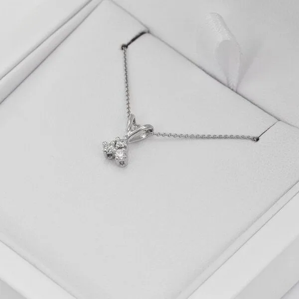 Eppi Eppi Goldene Kette mit drei synthetischen Diamanten Froze, Weiss, – Produktbild 2 von 3