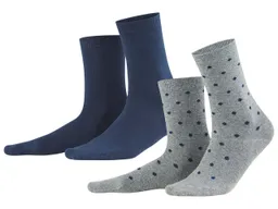 Living Crafts 2er-Paar Living Crafts Bio-Damen-Socken "Bettina" dunkelblau/grau gepunktet, Gr. 39/42 – Produktbild 1 von 1