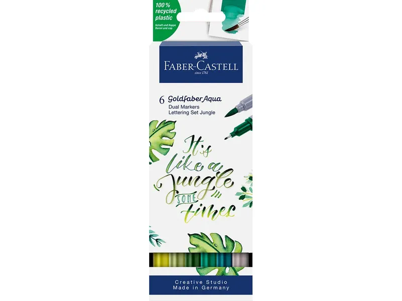 Faber-Castell Faber-Castell Aquarell-Marker "Jungle" Goldfaber Aqua Dual, Lettering-Set, 6 Stück – Produktbild 1 von 1
