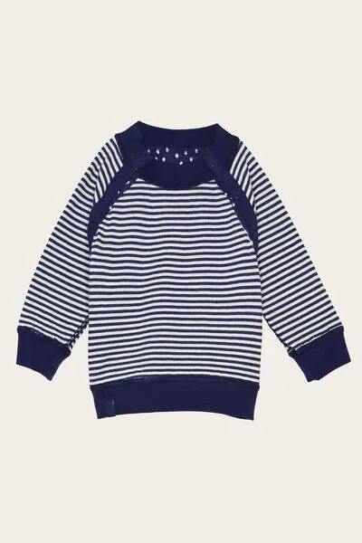 LANA Organic LANA Organic Wendepullover, Modell Momo, Marine - ecru, – Produktbild 2 von 2