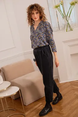 WiDDA WiDDA Damen vegan Bluse Lubo Butterfly Petrol – Produktbild 1 von 1