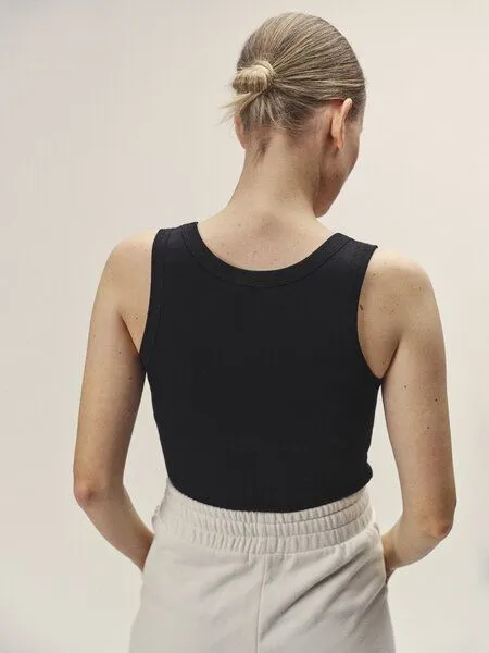 WOTE WOTE Tanktop aus Organic Cotton - Bio Baumwolle, Schwarz, – Produktbild 3 von 3