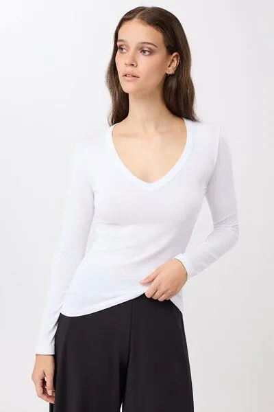 mandala mandala Slim V-Neck, White (weiß), – Produktbild 1 von 3