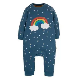 Frugi Frugi Baby-Strampler Regenbogen/Wolken in blau mit Sternen - Snug and Cosy Romper – Produktbild 1 von 1