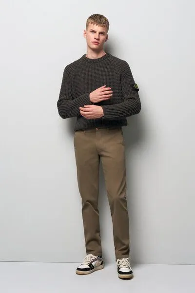 M 5 BY MEYER M 5 BY MEYER MIKROSTRUKTUR SUPER-STRETCH CHINO, Braun (esche), – Produktbild 1 von 5