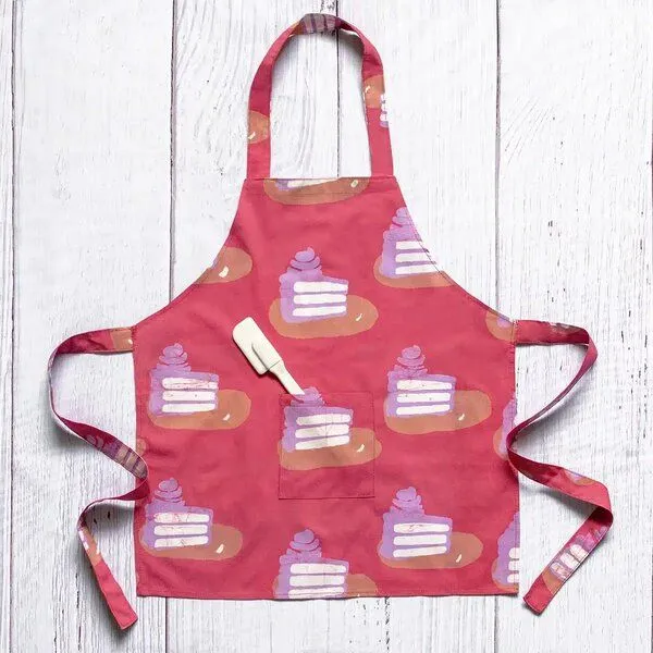 Global Mamas Global Mamas Kinderschürze aus 100% Biobaumwolle, Cakes-melon (rot), – Produktbild 1 von 3