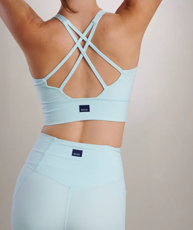 SEAAV SEAAV Damen vegan Sport-Bh Shoreline Support Spun Sugar, Extra hellblau, – Produktbild 1 von 2