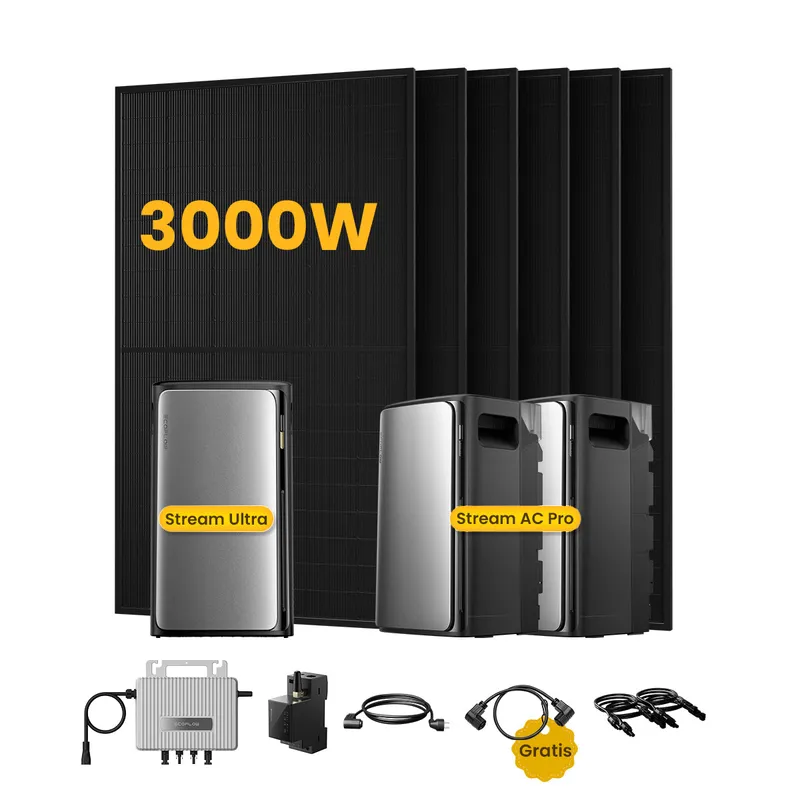 EcoFlow EcoFlow Stream Ultra, Solaranlage mit Speicher, mit 6 x 500W Bifazialen Solarmodulen, by Powerness - Stream Ultra + 2 x Stream AC Pro | 5760Wh / 1 x Smart Meter / Selbstabholung – Produktbild 1 von 1