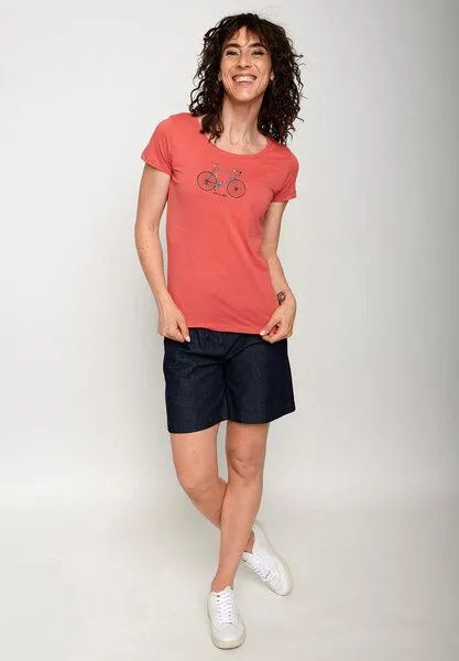 GreenBomb GREENBOMB Bike City Ride Loves - T-Shirt für Damen, Rot (carmine red), – Produktbild 2 von 2
