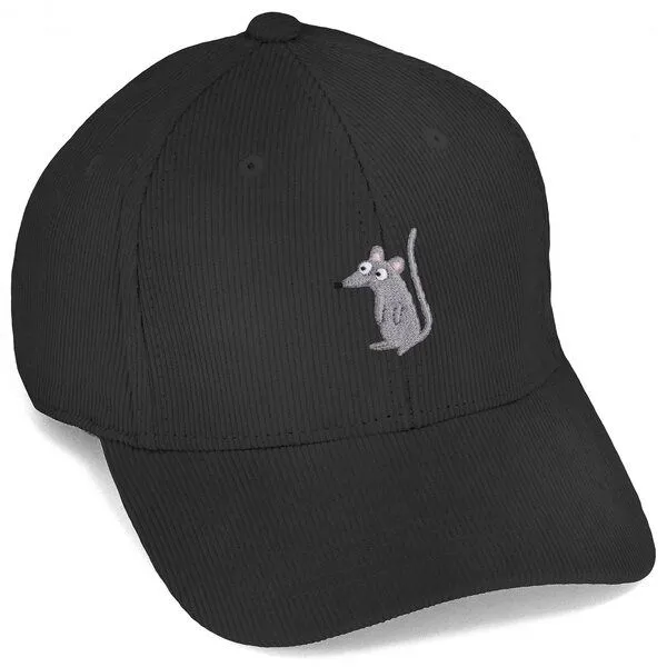 LIGARTI Bestickte Cord Cap – Mausflug – LIGARTI Tiermanufaktur, Schwarz, – Produktbild 1 von 4