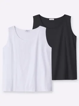 sheego Tanktop schwarz-weiß – Produktbild 1 von 1