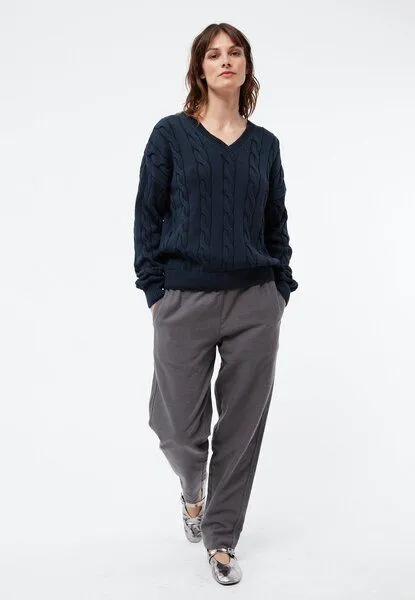 Givn Berlin Givn Berlin Strickpullover GBRAMEA mit Zopfmuster aus Bio-Baumwolle, Midnight blue, – Produktbild 2 von 4
