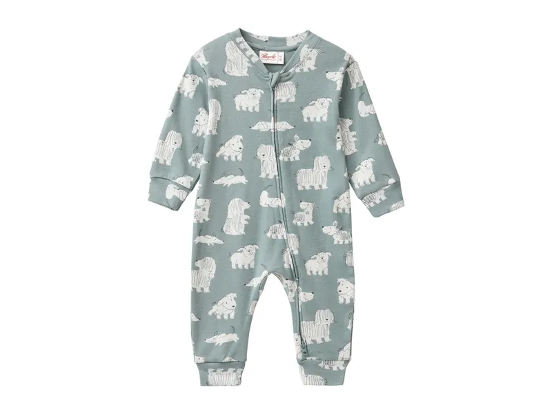 People Wear Organic People Wear Organic Langarm-Overall Hunde balsamgrün 74/80, Grün, – Produktbild 1 von 1