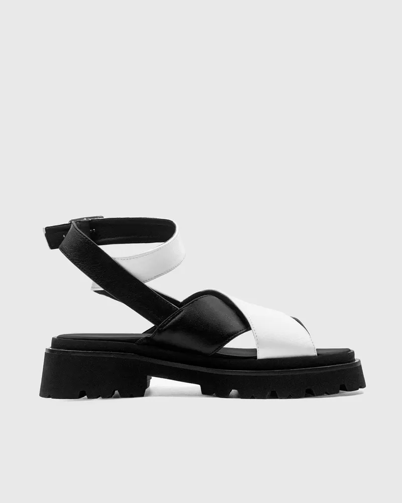 BOHEMA BOHEMA Damen vegan Medley Sandalen Schwarz Weiß, Schwarz, – Produktbild 1 von 2