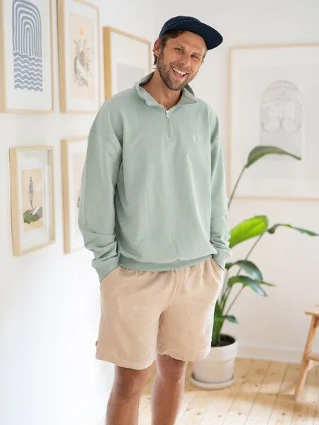 FUXBAU FUXBAU Männer fux Half Zip Sweater, Mint, – Produktbild 2 von 4