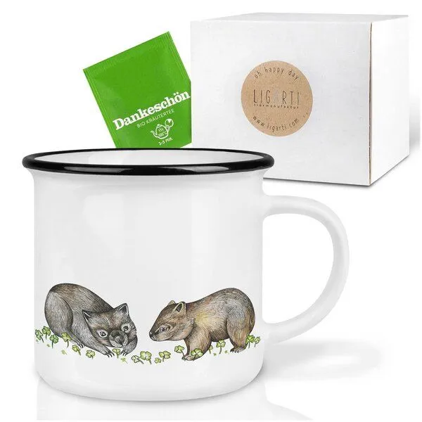 LIGARTI LIGARTI Keramiktasse – Wombats im Klee – Produktbild 3 von 4