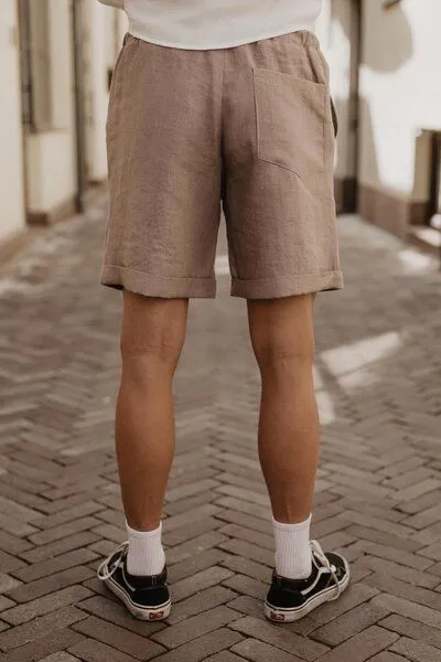 AmourLinen AmourLinen Leinen-Shorts ARES, Rosy brown (braun), – Produktbild 4 von 4