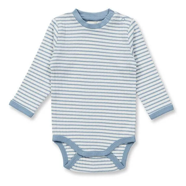 Sense Organics sense-organics Baby Body geringelt, Modell YVON, Helles denimblau-weiß geringelt, – Produktbild 1 von 4