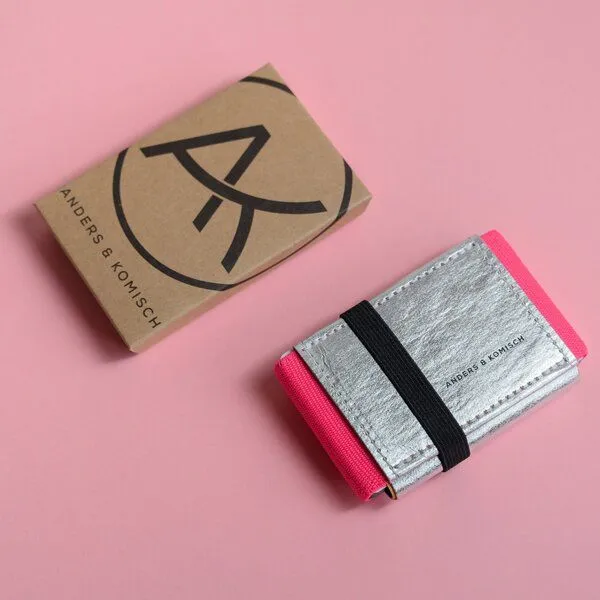 ANDERS & KOMISCH ANDERS & KOMISCH Kleiner Geldbeutel mit RFID- & NFC Schutz Karte – A&K MINI Portemonnaie, Silver, – Produktbild 3 von 4