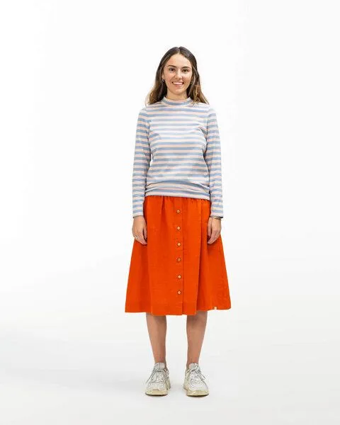 MATONA Matona Hochgeschlossenes Langarmshirt mit verspieltem, buntem Streifendesign / Collared Longsleeve, Rose-blue, – Produktbild 4 von 4