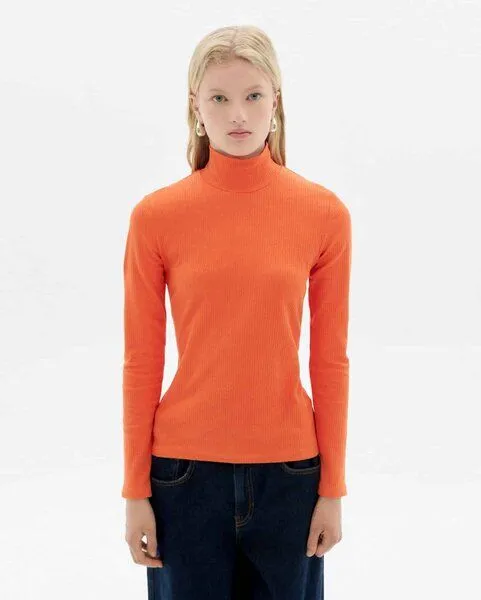 thinking mu thinking mu Damen Longsleeve - Hemp Aine Top, Apricot (orange), – Produktbild 1 von 3