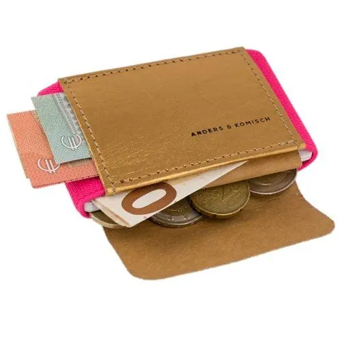 ANDERS & KOMISCH ANDERS & KOMISCH Kleines Portemonnaie mit Münzfach - A&K MINI CLASSIC, Gold, – Produktbild 3 von 6
