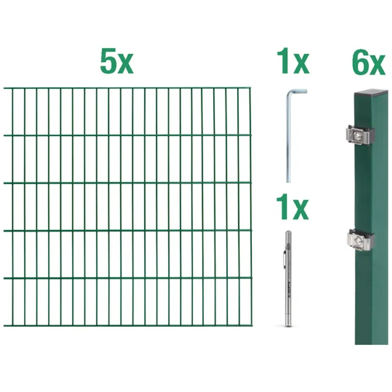 Alberts ALBERTS DSM-Set, Typ6/5/6, 2 m, Klemmlasche, grün.kstbe.RAL6005, zE, m.Graphitstift, Höhe 800 mm – Produktbild 1 von 1