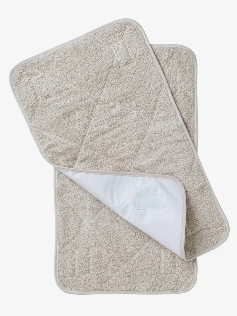 Vertbaudet 2er-Set Ftee-Unterlagen für Baby Wickelauflagen BASIC, Taupe, – Produktbild 1 von 2