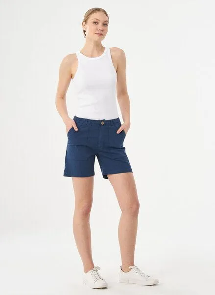 ORGANICATION ORGANICATION Shorts aus Bio-Baumwolle, Navy, – Produktbild 1 von 4