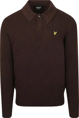 Lyle and Scott Lyle & Scott Longsleeve Poloshirt Lammwolle Braun - Größe L – Produktbild 1 von 1