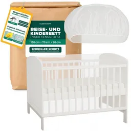 Silberkraft Silberkraft Insektenschutz für Reise- und Kinderbett – Mückennetz 150×70×90 cm – Faltbar & atmungsaktiv – Für Babyreisebett & Beistellbett – Inkl. Transportbeutel – Produktbild 1 von 1