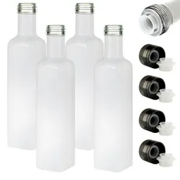 mikken mikken Ölflaschen 250 ml weiß mit Ausgießer und Schraubdeckel + Etiketten – Produktbild 1 von 1