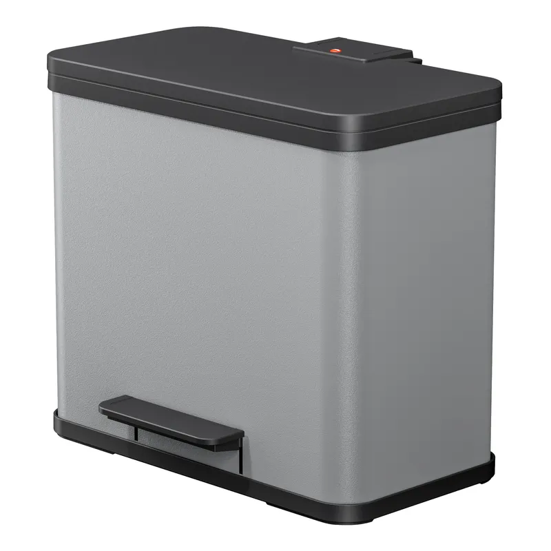 Hailo Hailo Abfall-Treteimer "ProfiLine Solid Öko Trio Plus L" 3 x 9 l silber – Produktbild 1 von 7