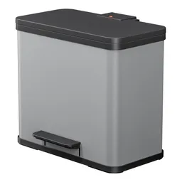 Hailo Hailo Abfall-Treteimer "ProfiLine Solid Öko Trio Plus L" 3 x 9 l silber – Produktbild 1 von 1