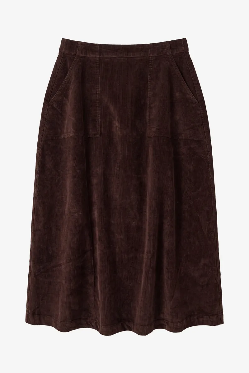 KnowledgeCotton Apparel KnowledgeCotton Apparel Damen vegan Rock Cord Chocolate Torte Braun, Braun, – Produktbild 1 von 4