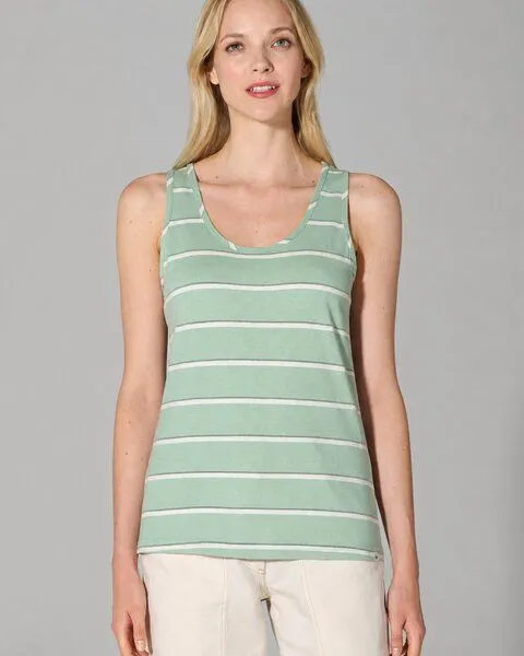 HempAge HempAge Damen Streifen Top Hanf/Biobaumwolle, Menta(grün), – Produktbild 2 von 4
