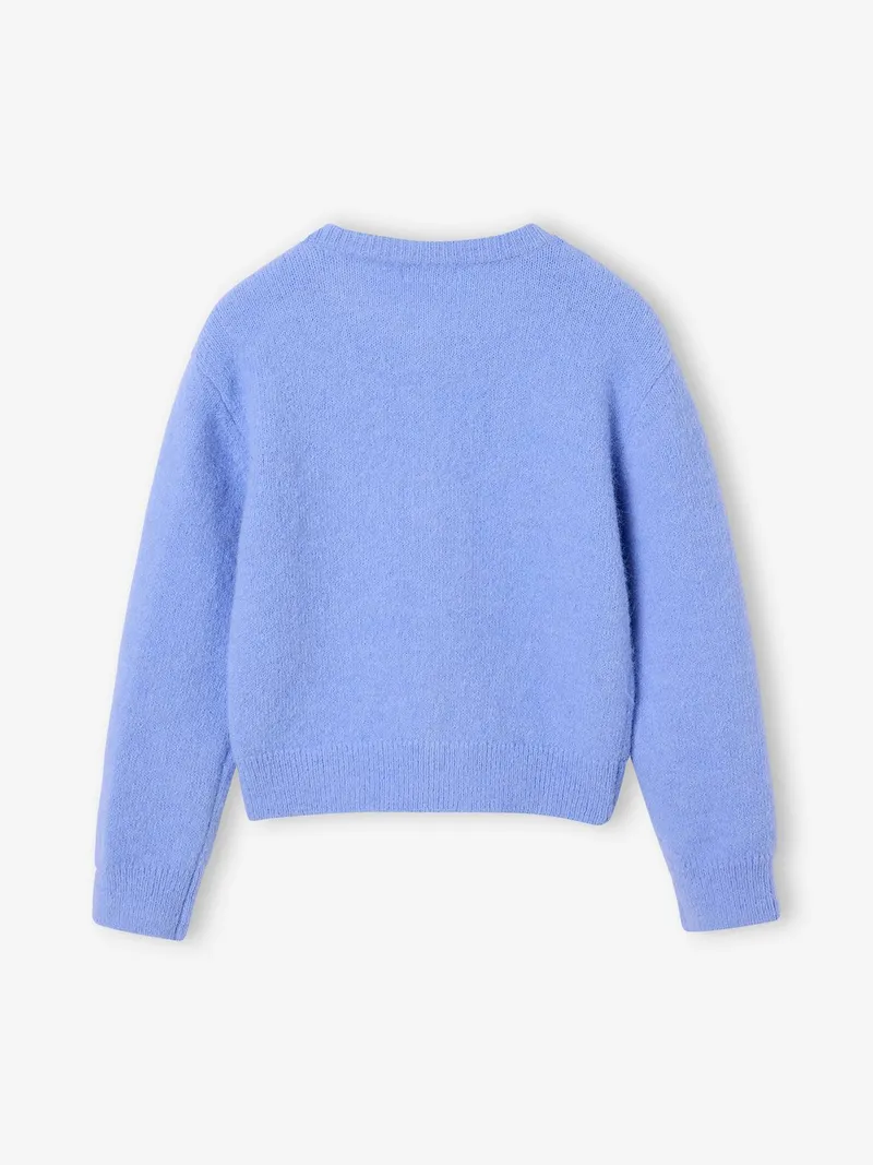 Vertbaudet Flauschige Strickjacke Mädchen, Blau, – Produktbild 3 von 4