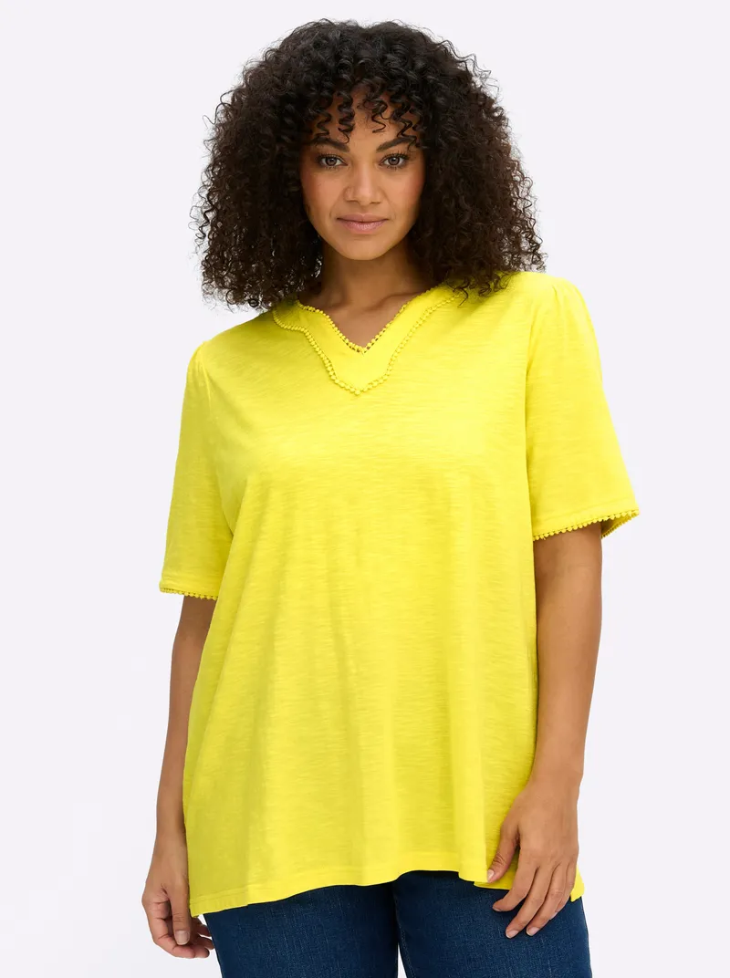 sheego Halbarmshirt, Limone, – Produktbild 1 von 3