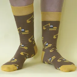 Fräulein Prusselise Fräulein Prusselise Bagger Socken braun gelb bunt gemustert – Produktbild 1 von 1