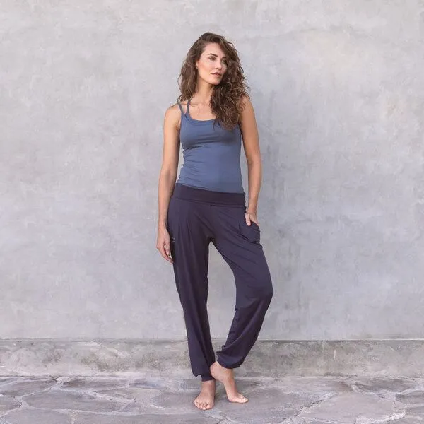 Jaya Jaya JOELLE - Damen - Hose für Yoga und Freizeit aus Biobaumwolle, Nightblue/blau, – Produktbild 1 von 3